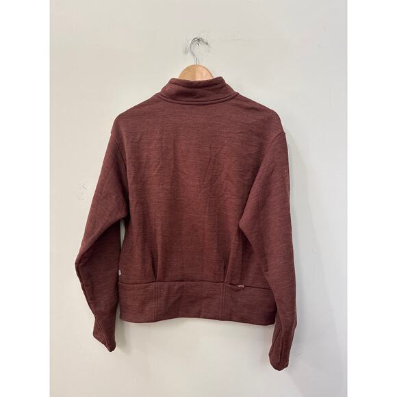 Athleta Rust Brown Womens Quarter Zip Sweatshirt Pullover Size Small Athleisure - Picture 9 of 9